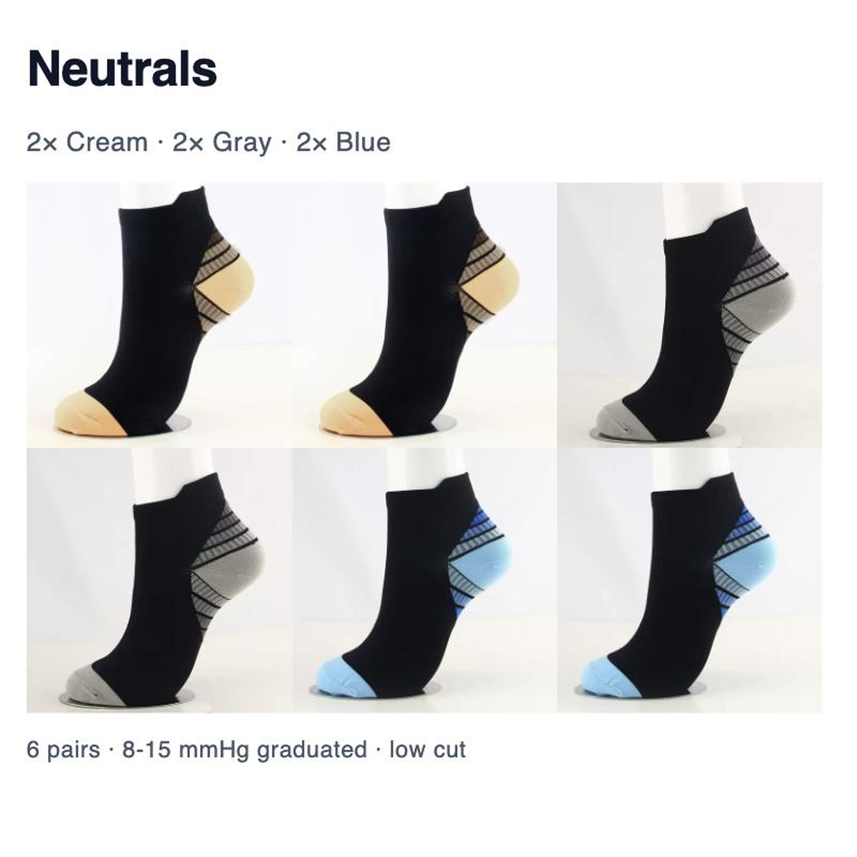 Color set Neutrals, six pairs